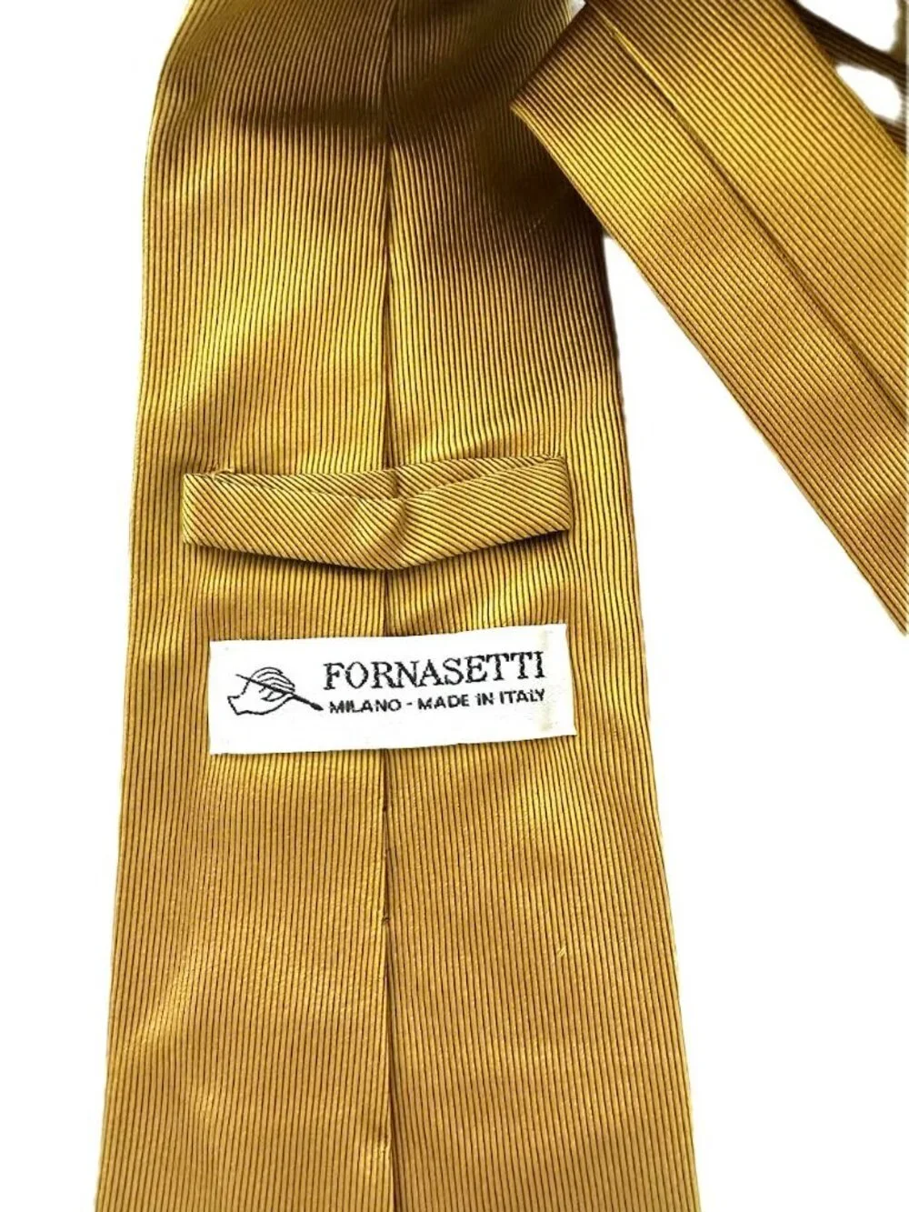Vintage Fornasetti Milano Gold Silk Necktie Surrealist Pansy Eye Made in Italy